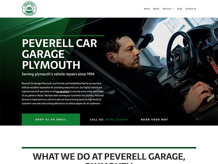 Peverell Garage homepage